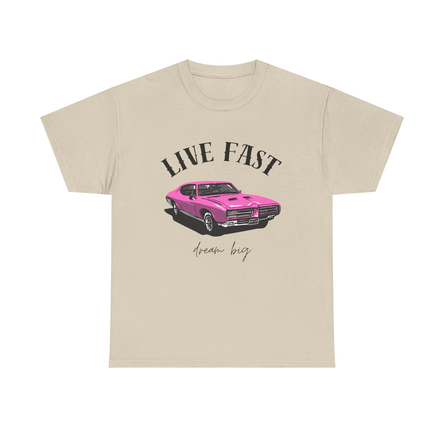 Unisex Heavy Cotton Tee – Live Fast, Dream Big